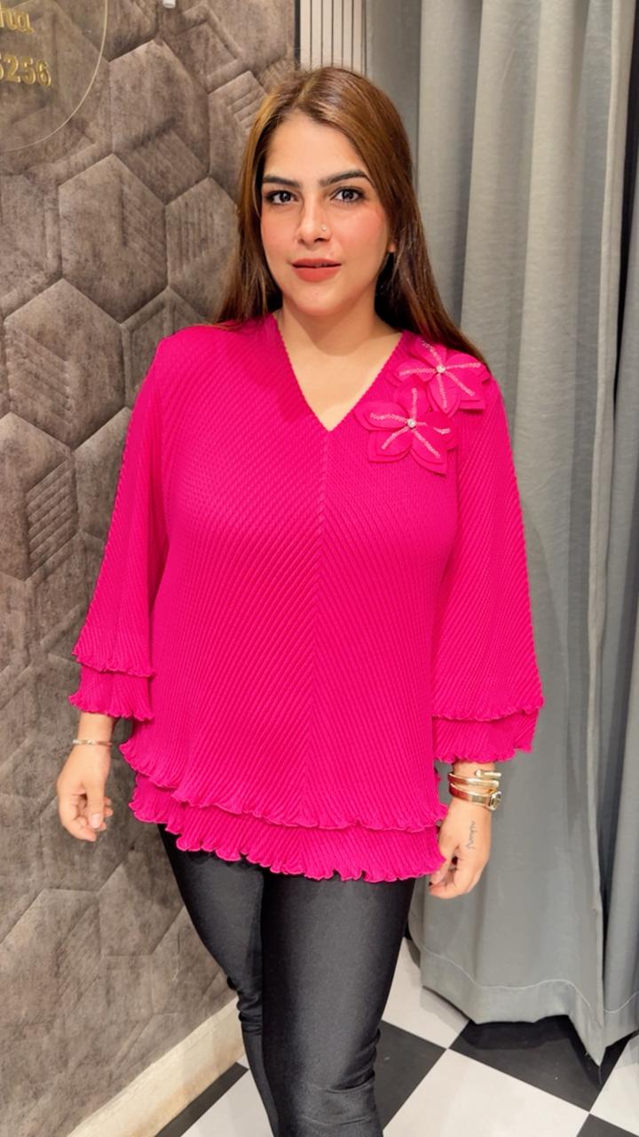Korean Plus Size Double Frill Top LC100