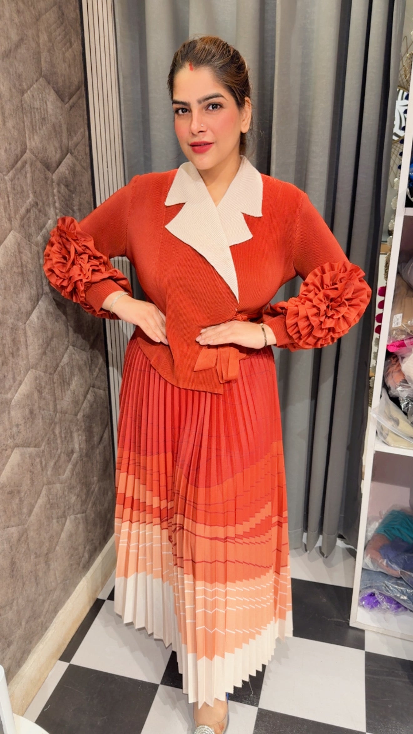 Korean Pleated plus size Dress