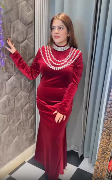 Velvet Partywear Heavy Dress LC67