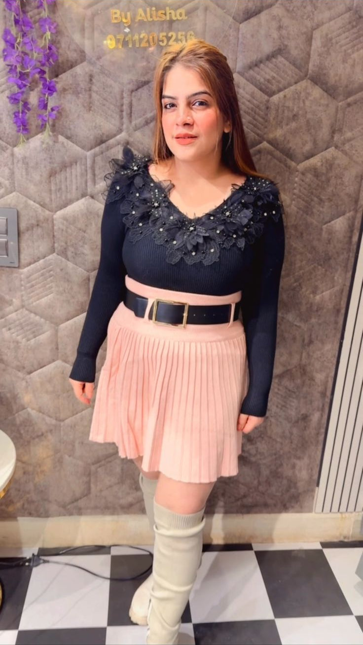 Wollen Skater Skirts with Belt LC03