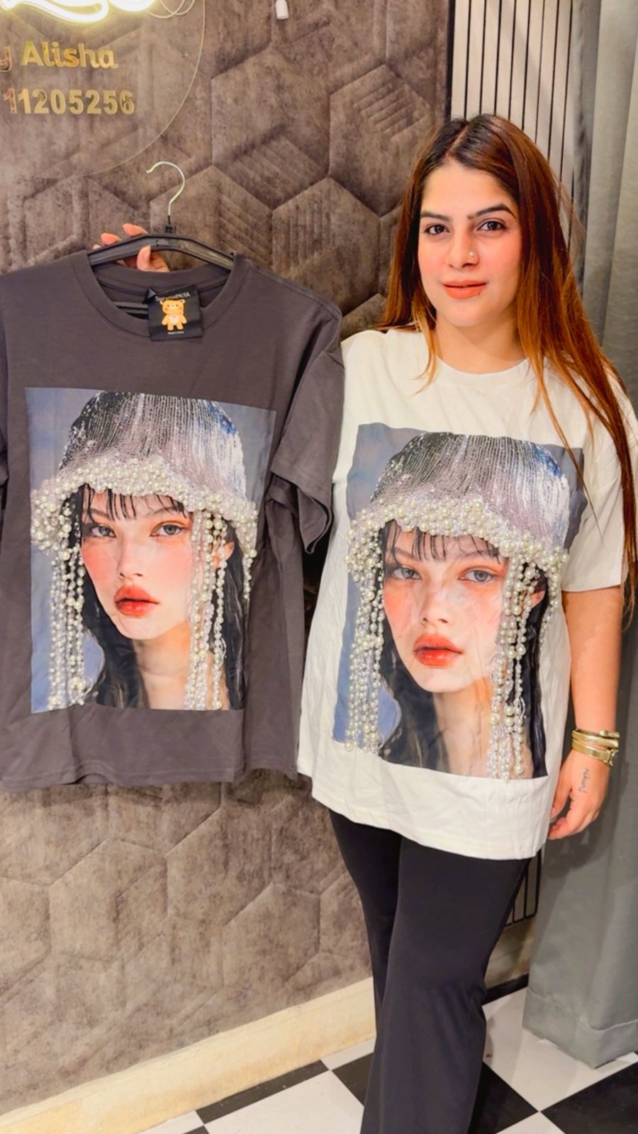 Premium Pearl Embelleished T-shirts LC49