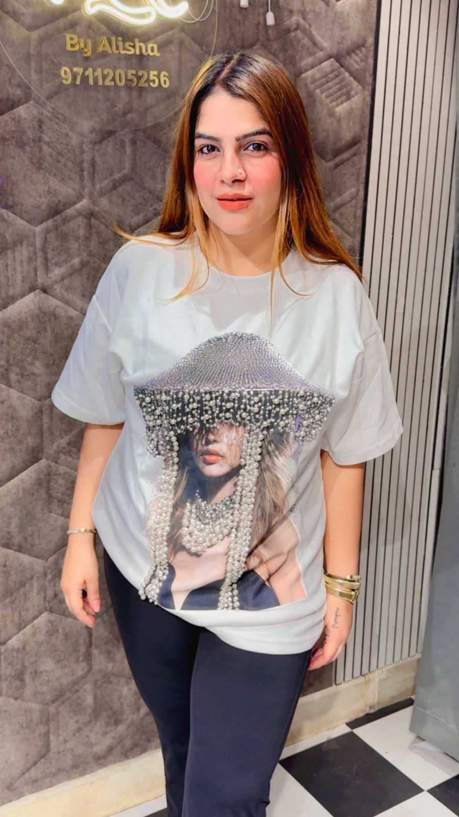 Premium Pearl Embelleished T-shirts LC49