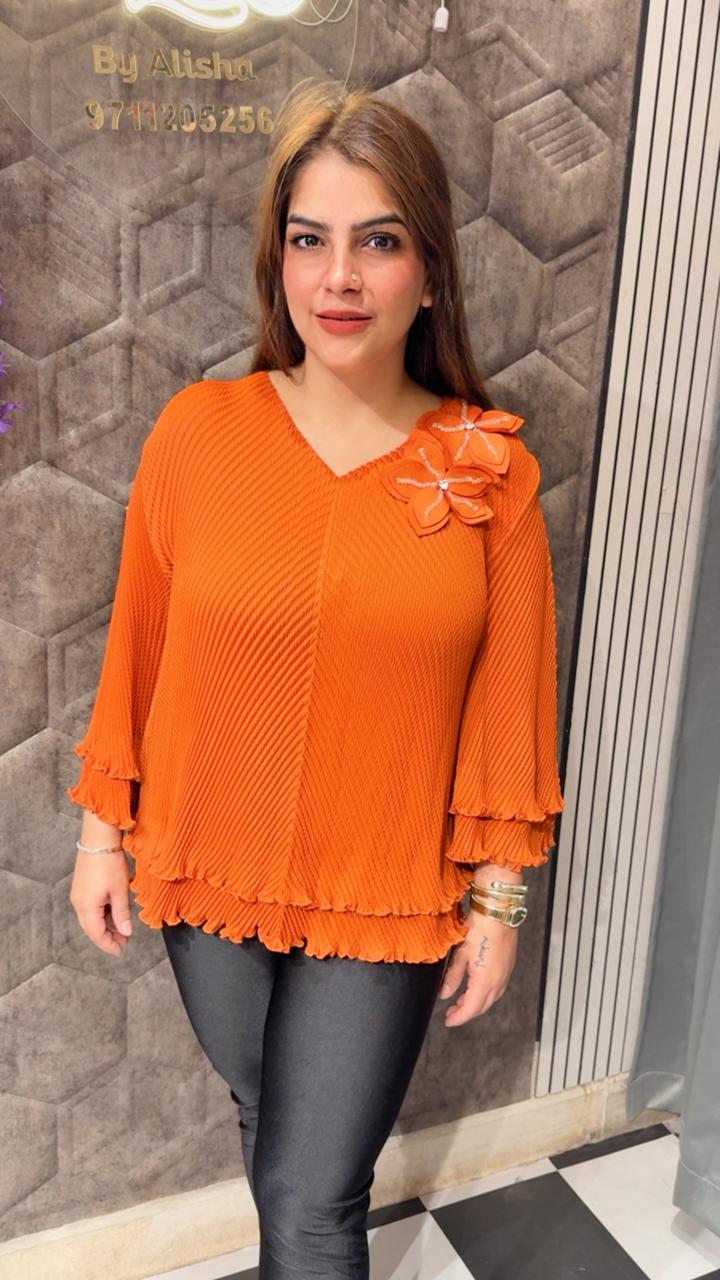 Korean Plus Size Double Frill Top LC100