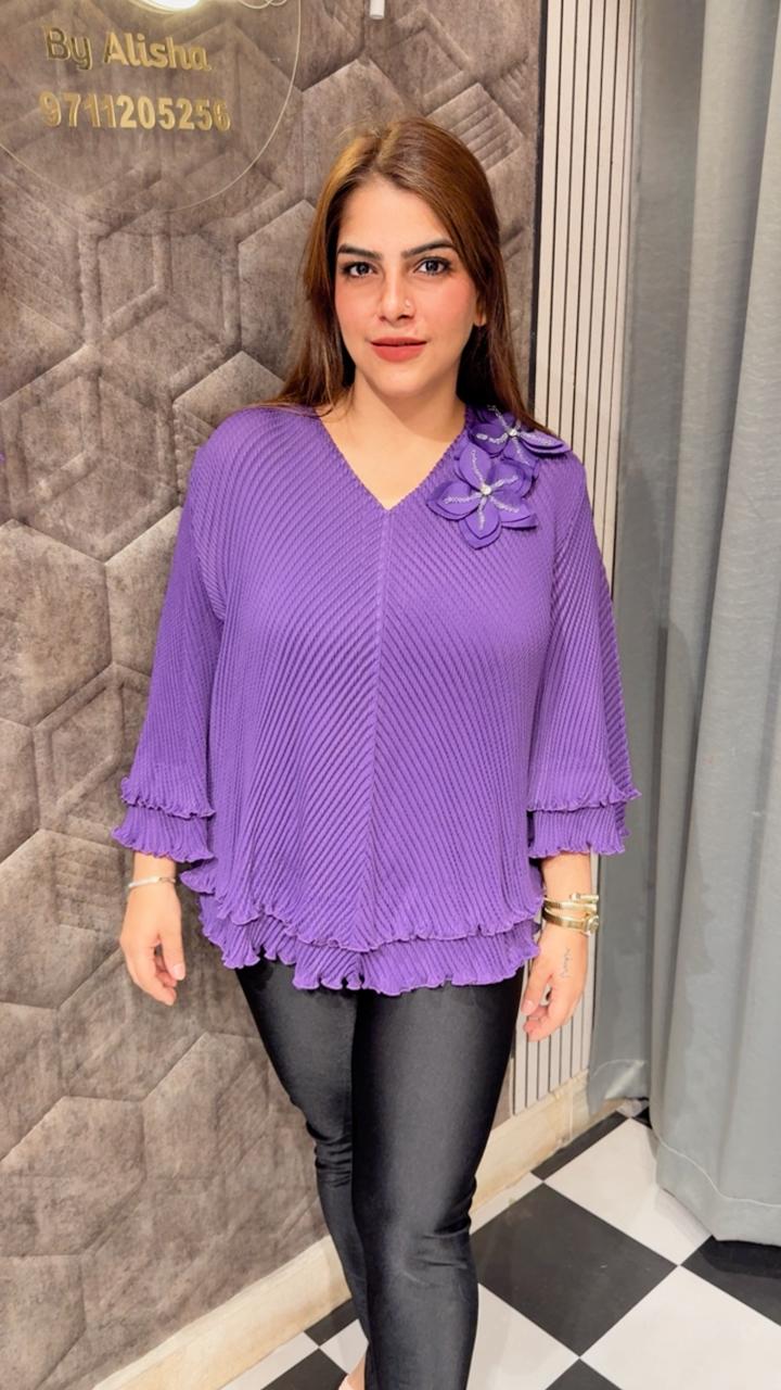 Korean Plus Size Double Frill Top LC100