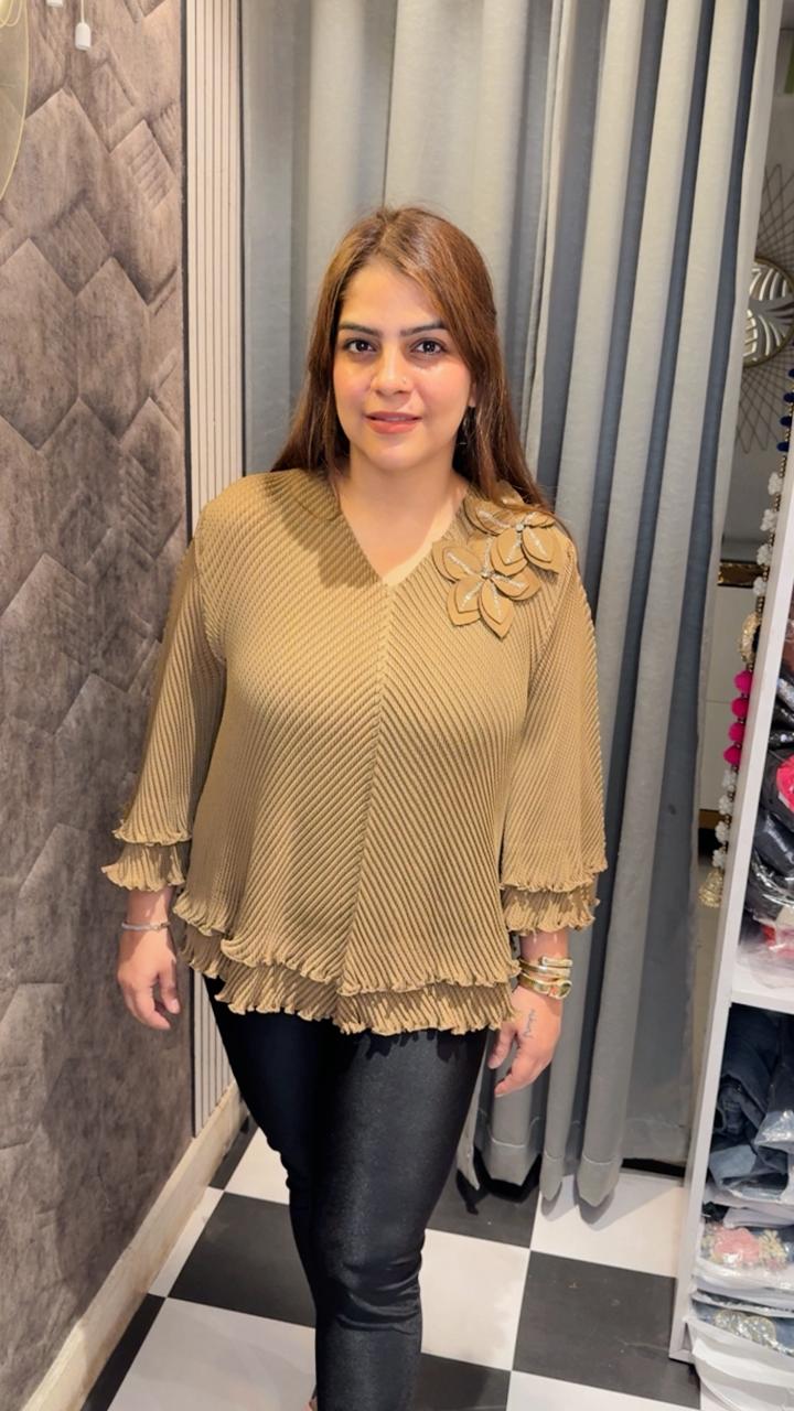 Korean Plus Size Double Frill Top LC100