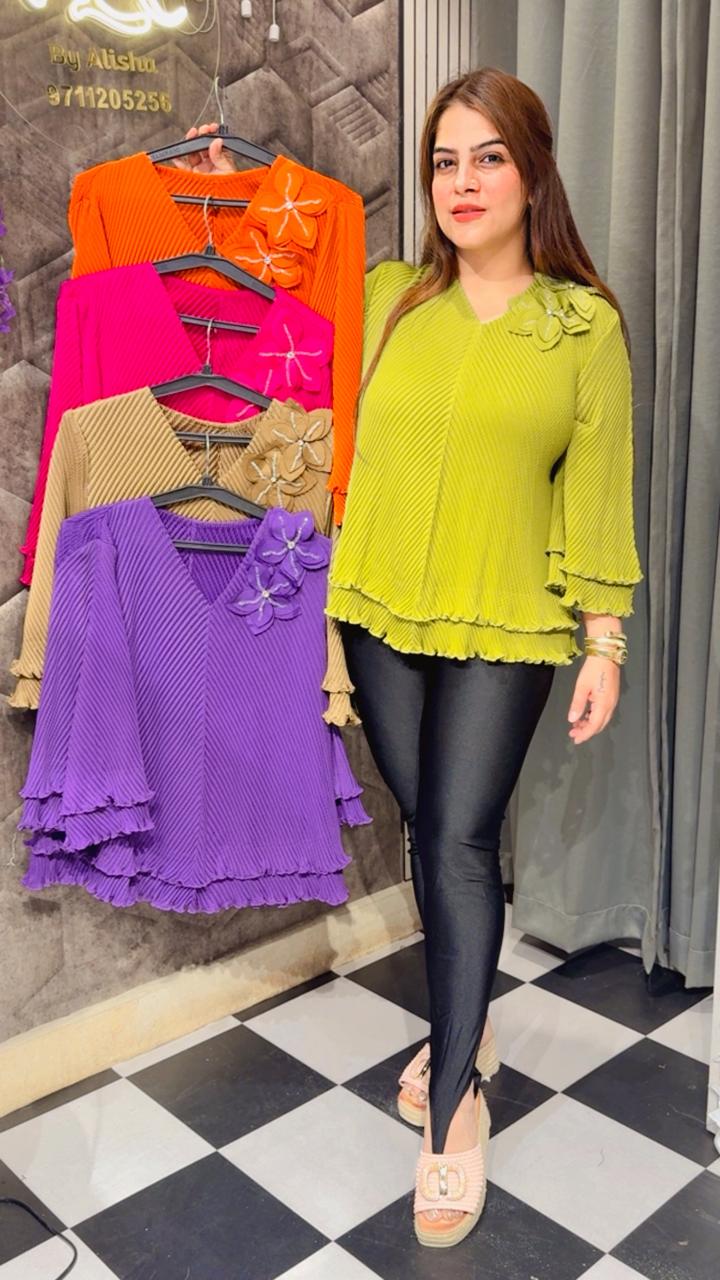 Korean Plus Size Double Frill Top LC100