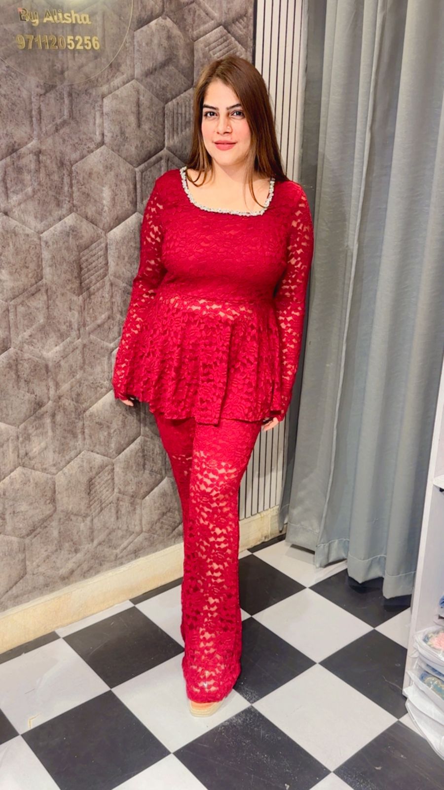 Beautiful Laser Cut Work Co-Ord Set LC103