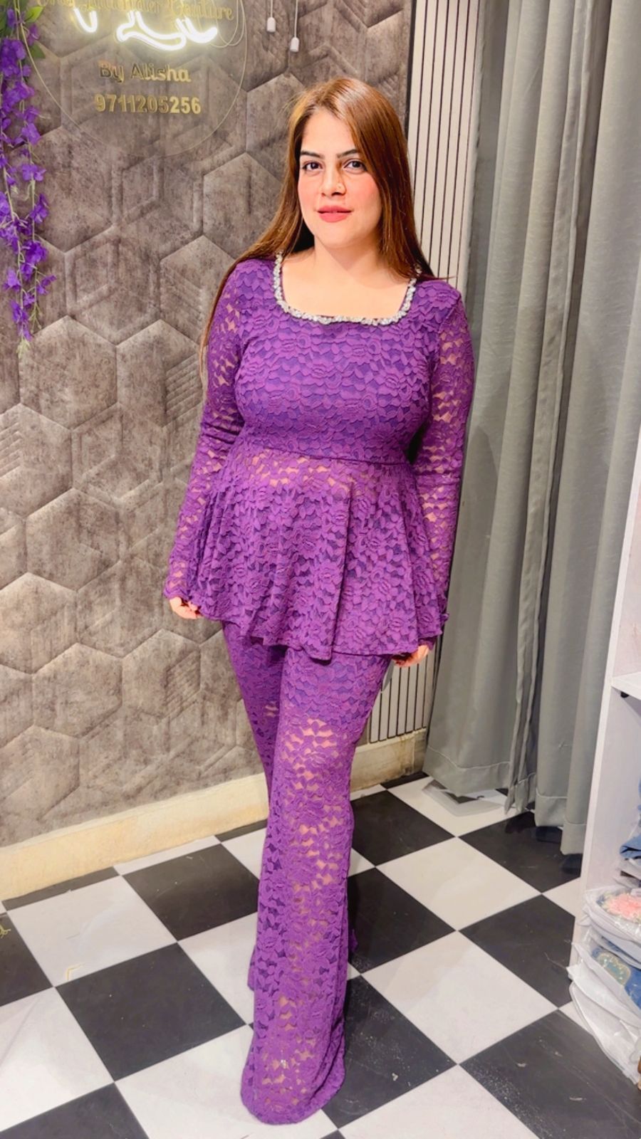 Beautiful Laser Cut Work Co-Ord Set LC103