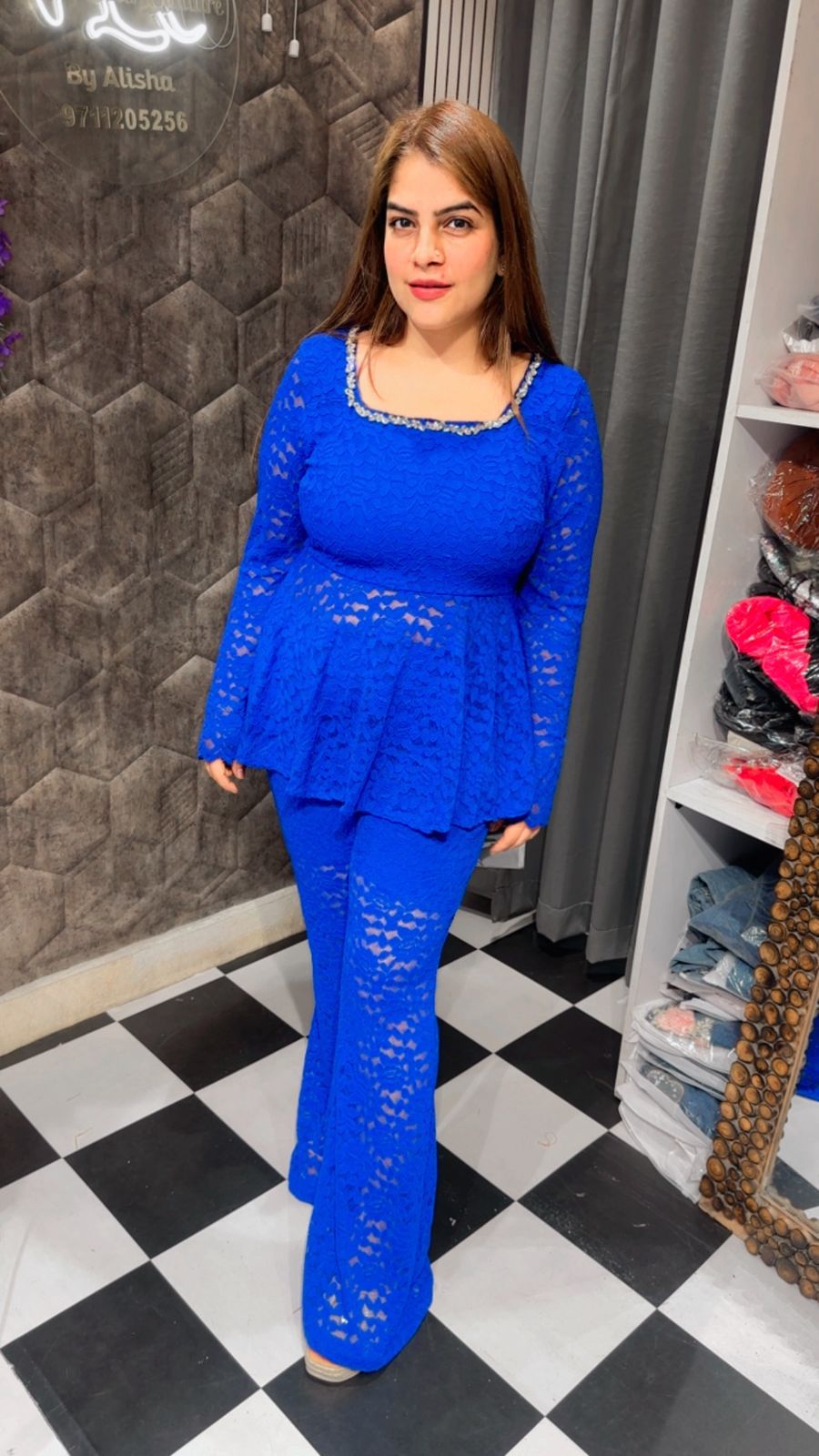 Beautiful Laser Cut Work Co-Ord Set LC103