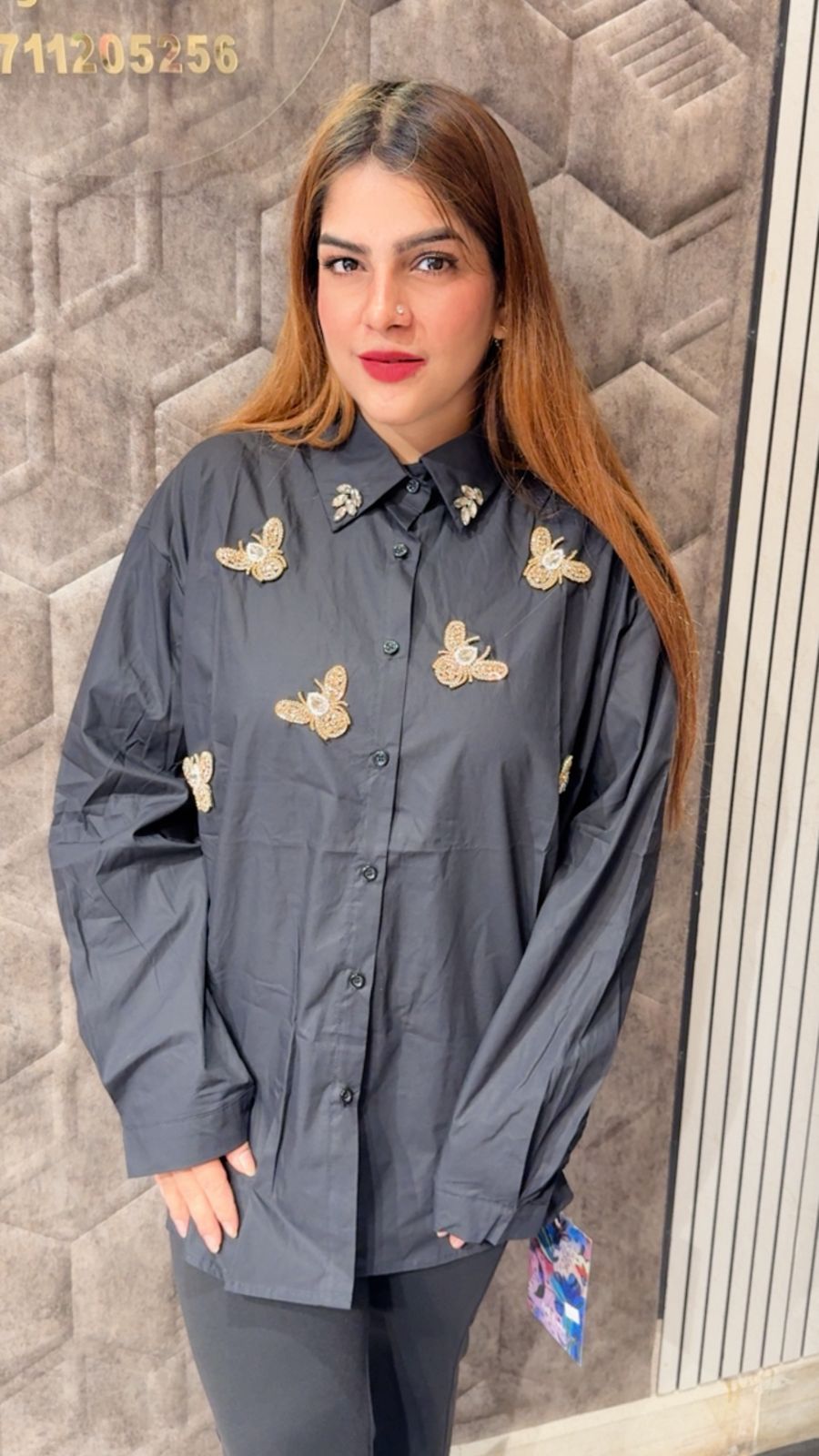 Beautiful Honeybee Embellished Shirt LC118