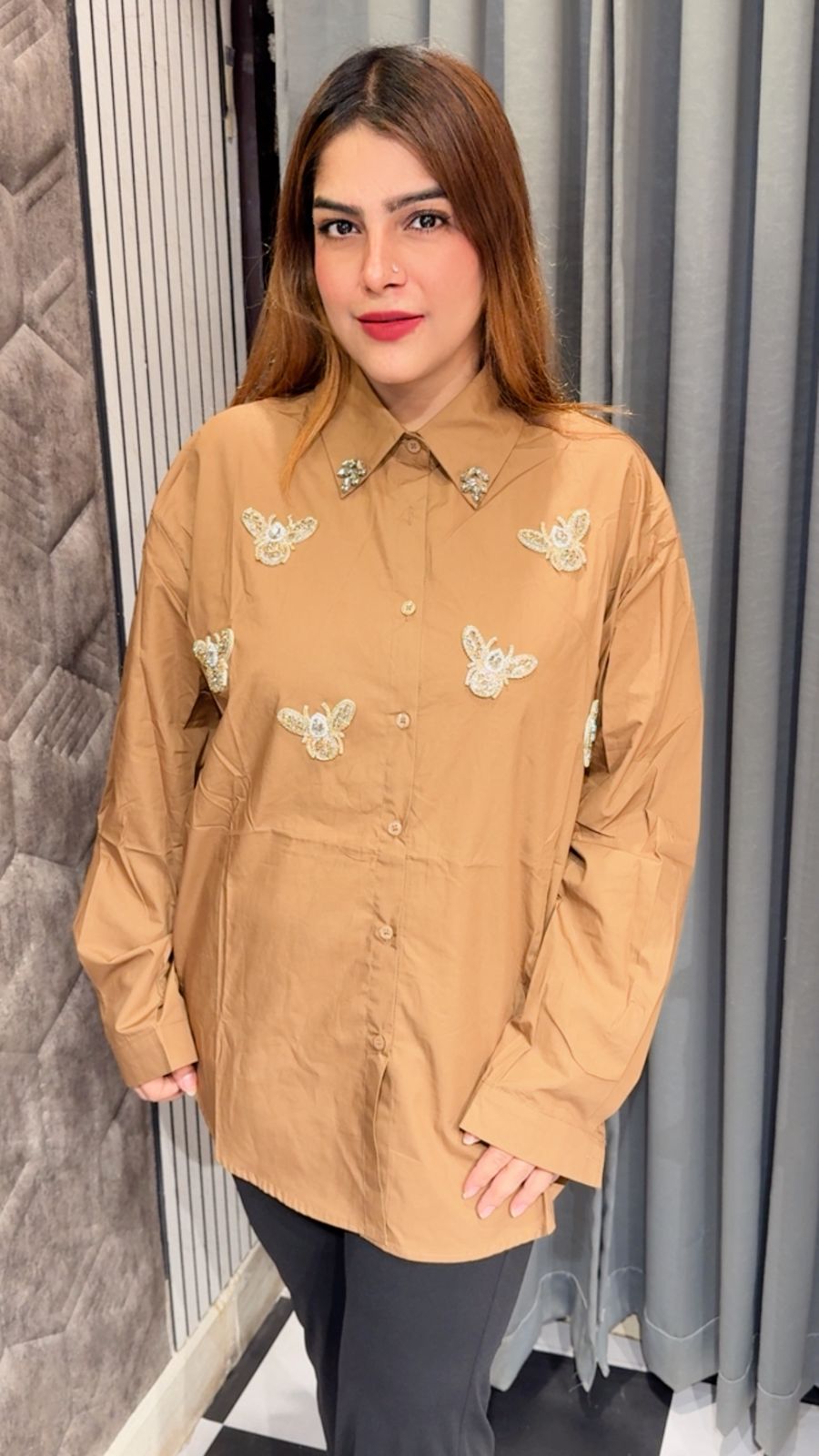 Beautiful Honeybee Embellished Shirt LC118