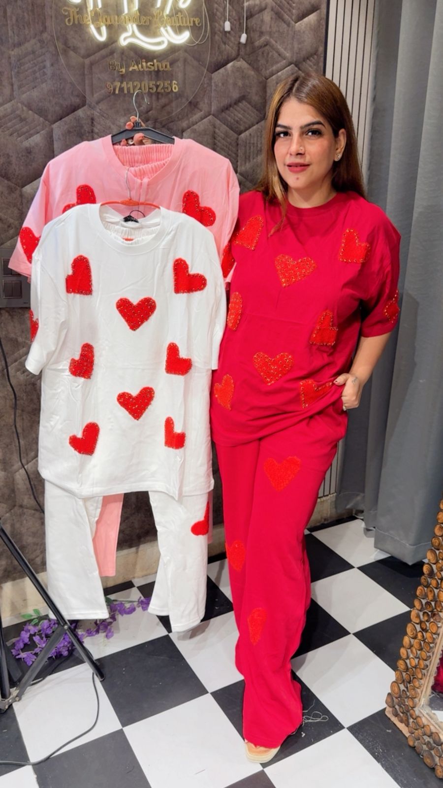 Heart Stone Work Co-Ord Set  LC130