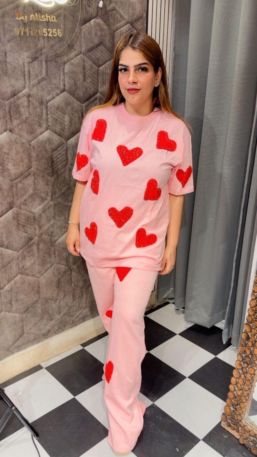Heart Stone Work Co-Ord Set  LC130
