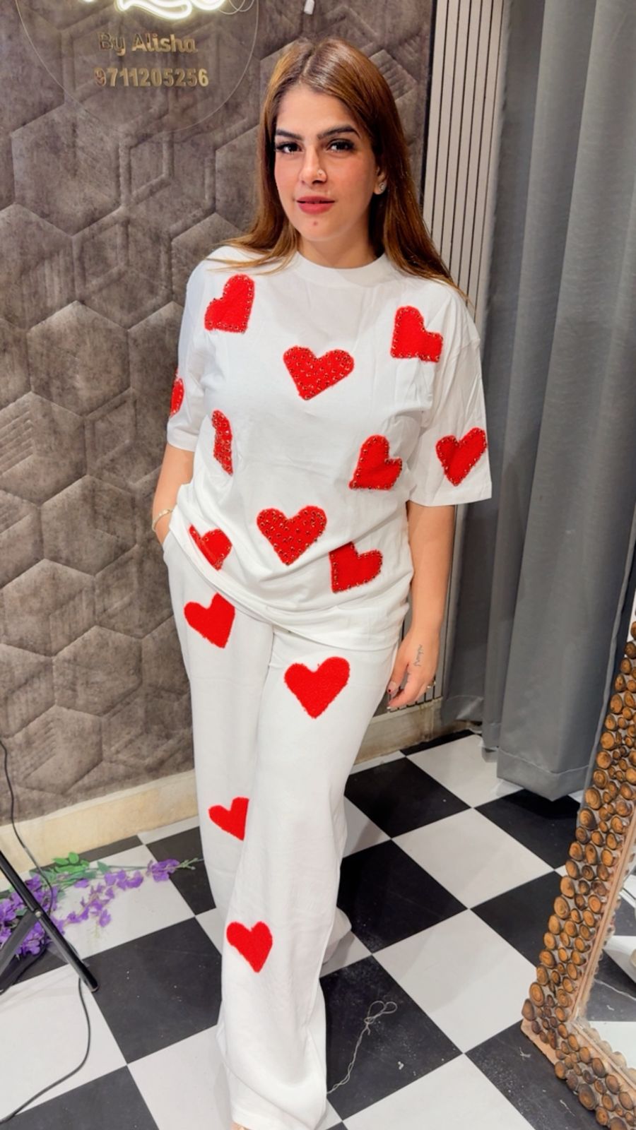 Heart Stone Work Co-Ord Set  LC130