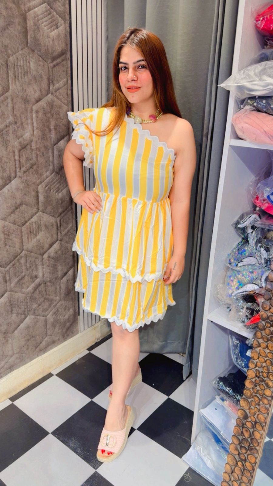 One Shoulder Beach Dress LC137