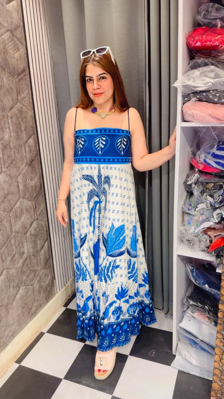 Beautiful Pattern Print Strap Dress LC144