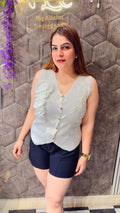 Knitted Heart Button Top LC148