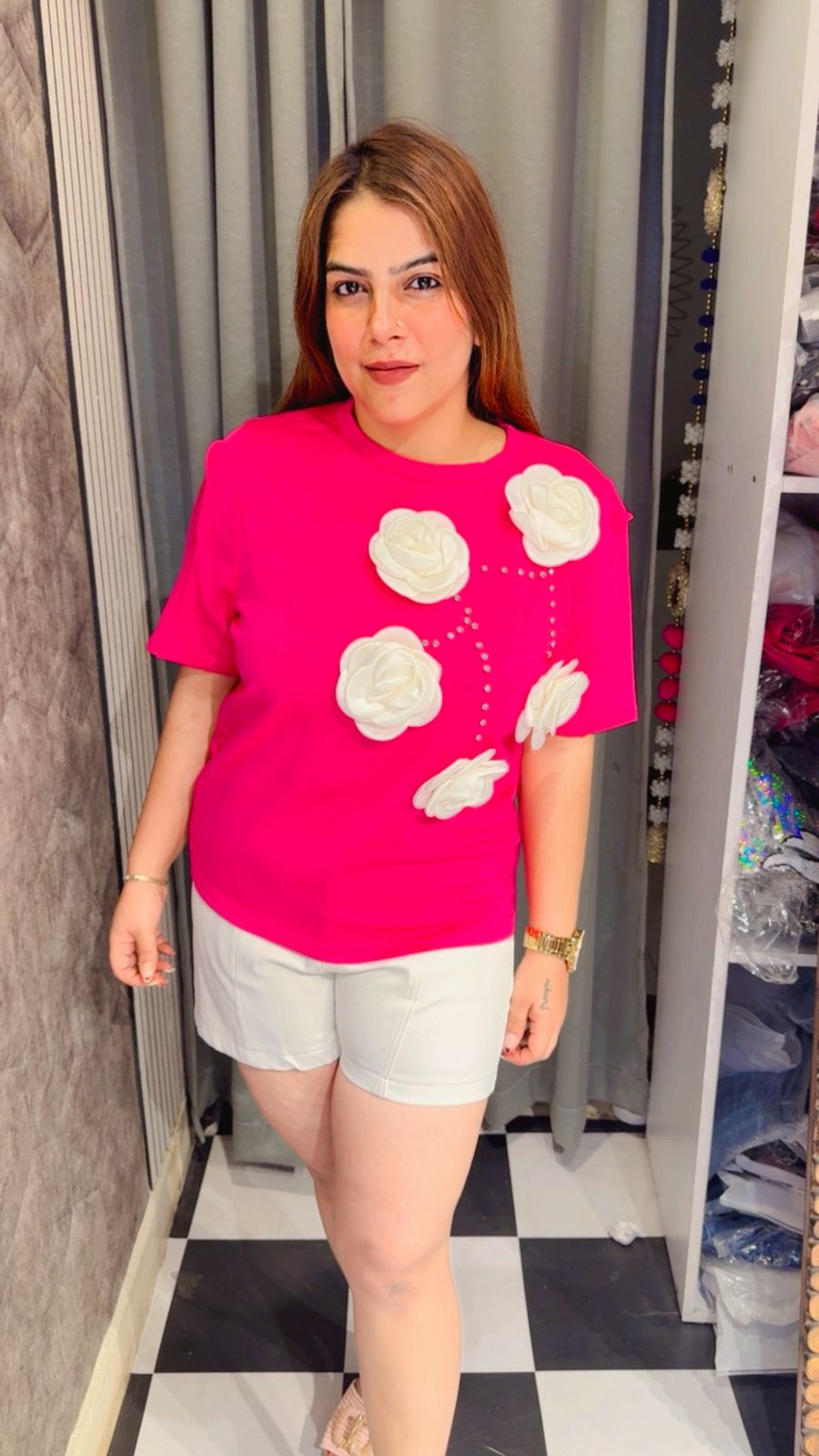 White Flower Butter Fabric Top LC149