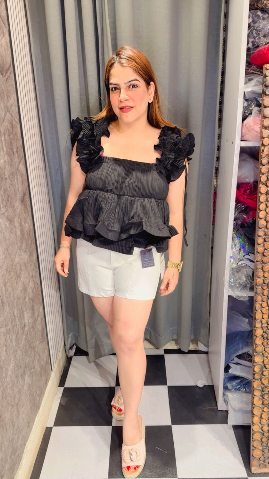 Frill Peplum Top LC151