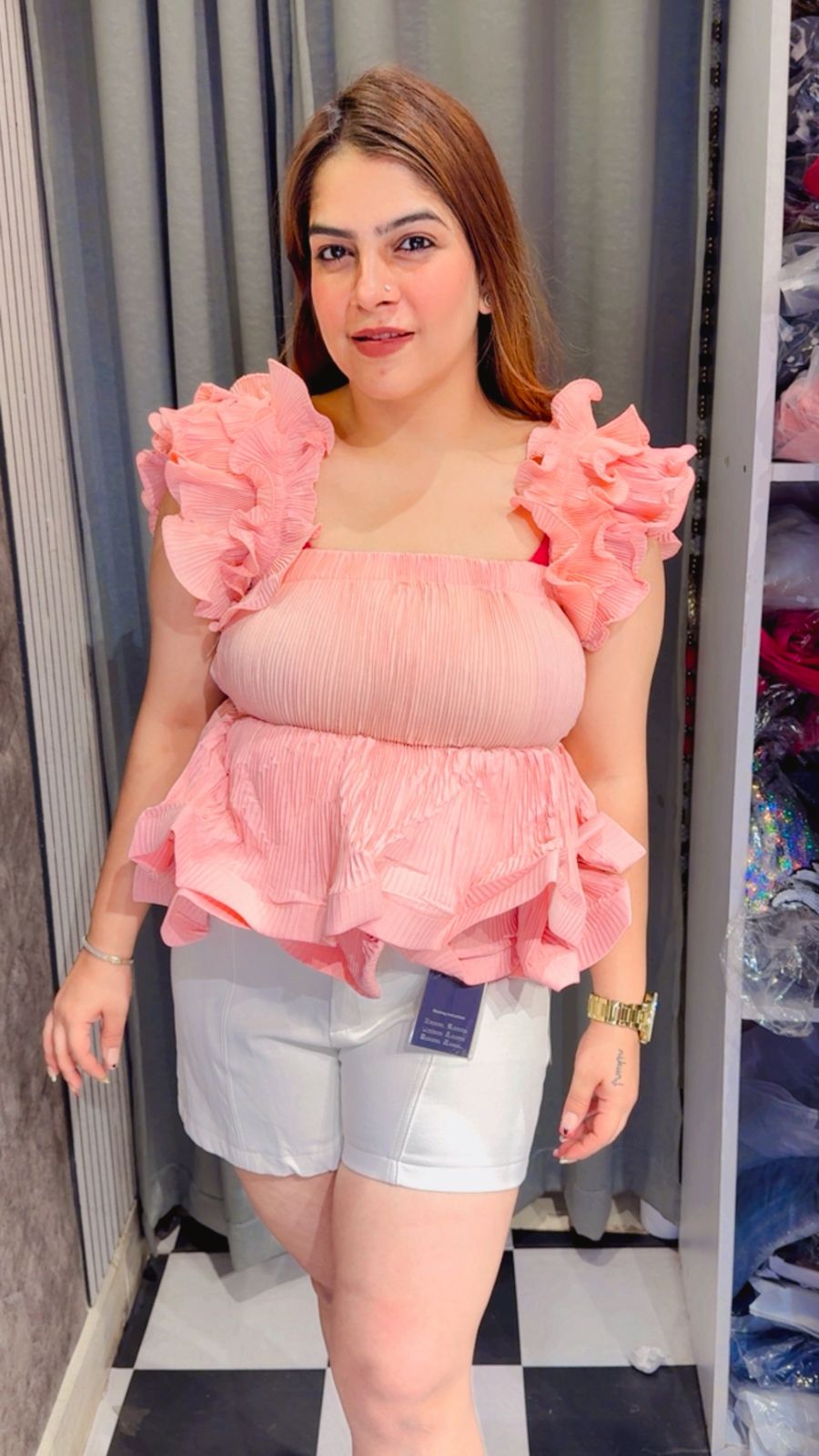 Frill Peplum Top LC151