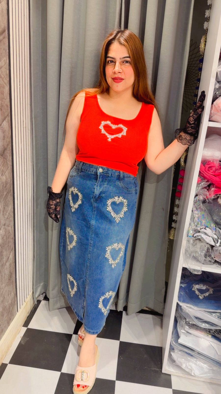 Beautiful Top Crop Top With Stone Work LC157