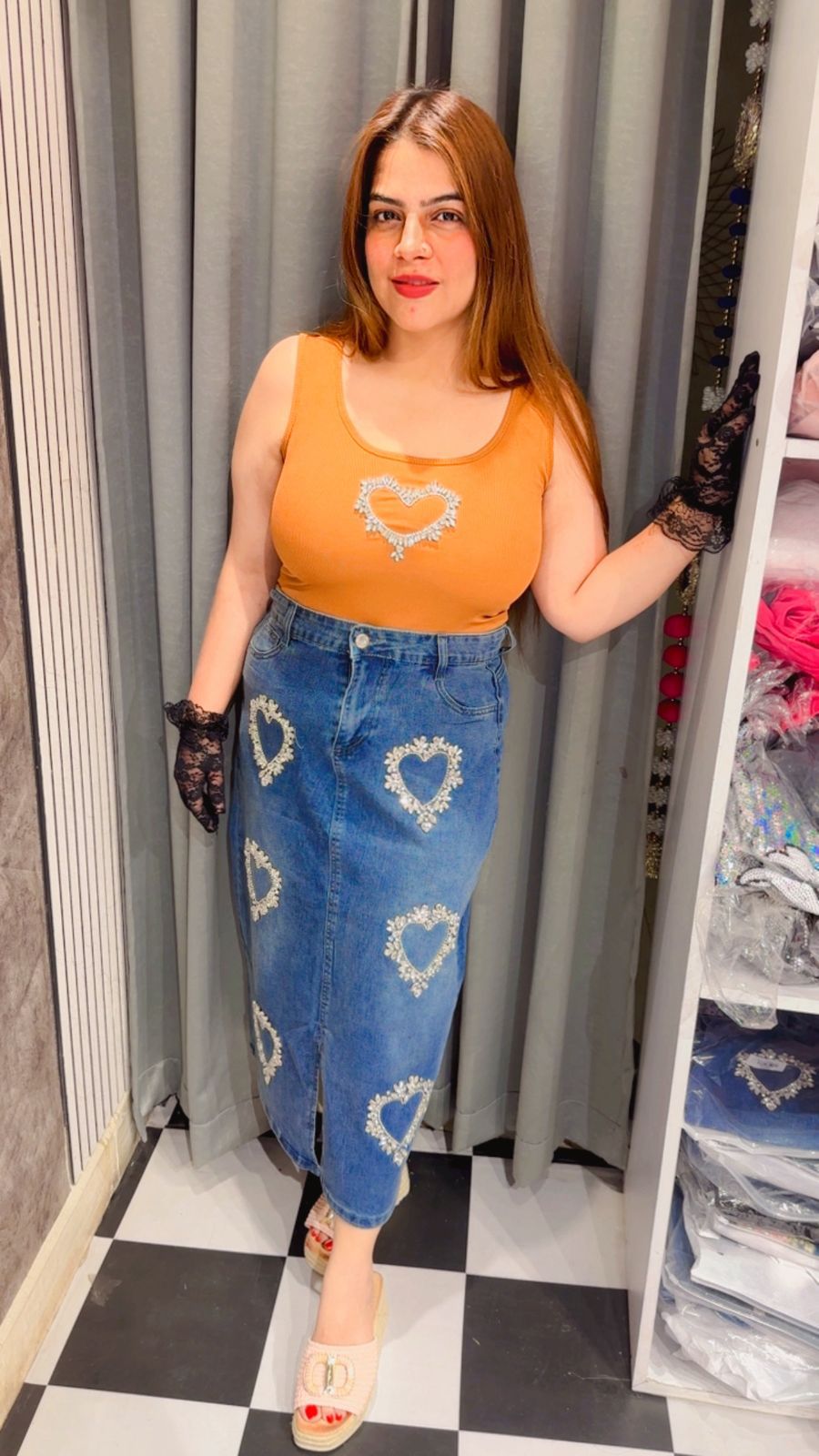 Beautiful Top Crop Top With Stone Work LC157