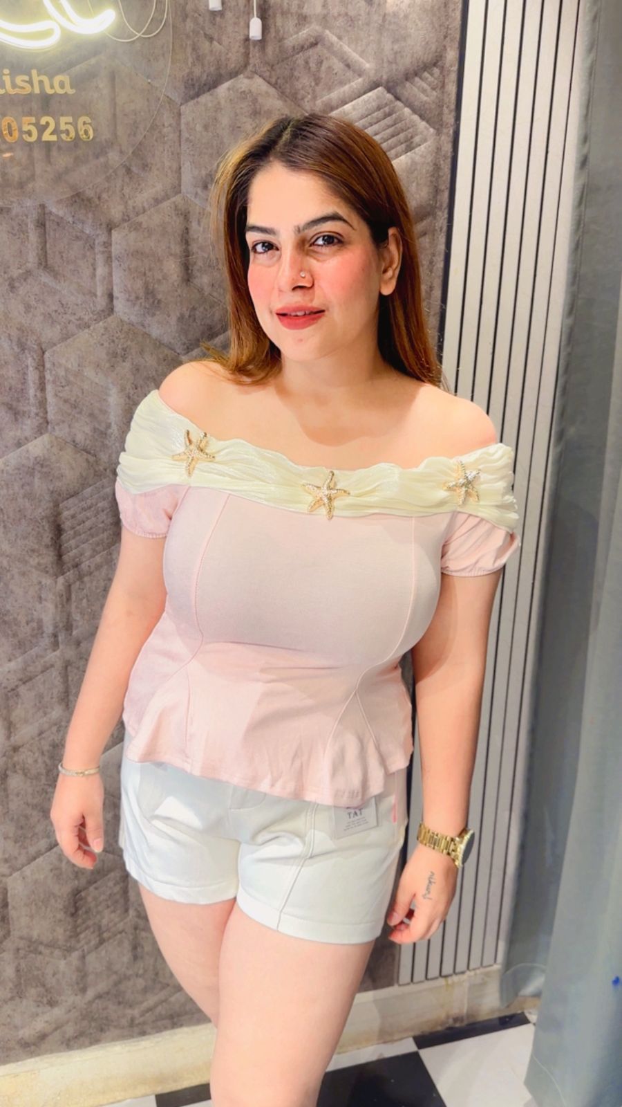 Star Off Shoulder Cute Top LC170