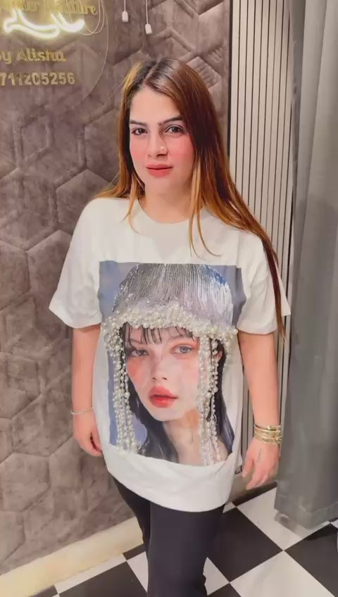 Premium Pearl Embelleished T-shirts LC49