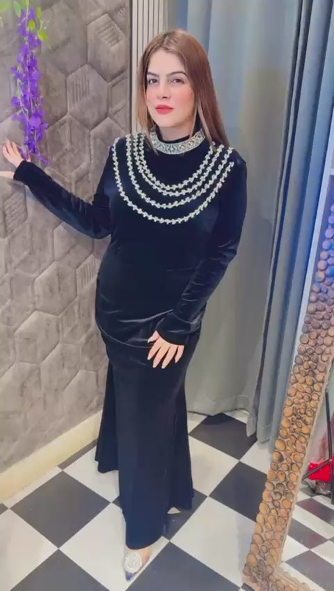 Velvet Partywear Heavy Dress LC67